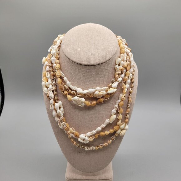 Hilo Hattie Natural Cowrie and Cone Shell Necklaces Overhead Lot of 3 - Picture 3 of 5